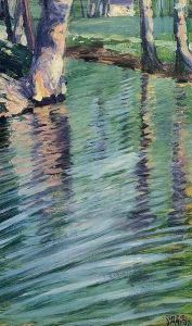 Trees Mirrored In A Pond by Egon Schiele