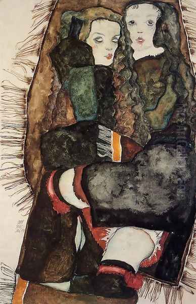 Two Girls On A Fringed Blanket - view 1