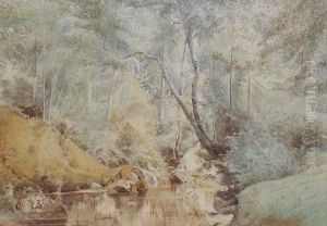 River Scene, 'j. B. Pyne 5/5 60' by James Baker Pyne