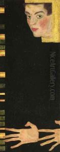 Self Portrait With Spread Fingers by Egon Schiele