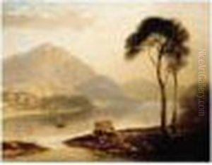 Cattle Grazing By A Loch by James Baker Pyne