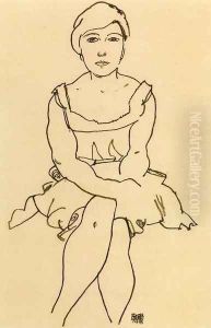 Sitting Woman by Egon Schiele