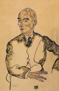 Portrait Of Dr Viktor Ritter Von Bauer by Egon Schiele