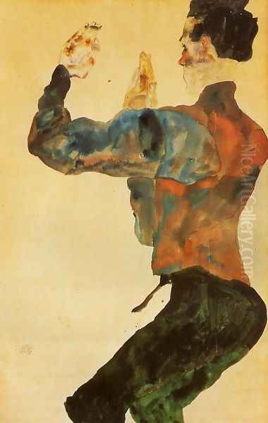 Self Portrait With Raised Arms Back View - view 1
