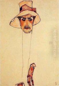 Portrait Of A Man With A Floppy Hat Aka Portrait Of Erwin Dominilk Osen