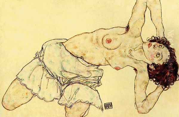 Nude woman with a skirt - view 1