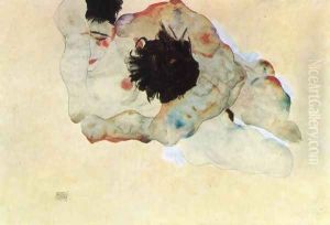Study of a couple 1912 by Egon Schiele