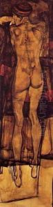 Female Nude, Back View by Egon Schiele