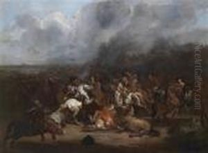 A Cavalry Engagement by August Querfurt