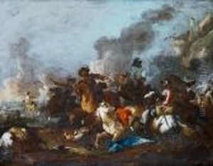 A Cavalry Skirmish by August Querfurt