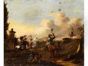 Hofische Falkenjagd by August Querfurt