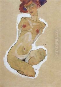 Squatting feminine act