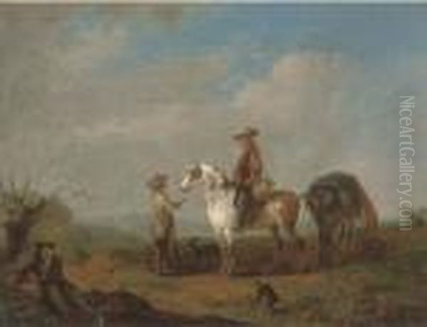 Travellers At Halt In A Landscape - view 1