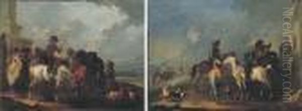 Falconers In A Landscape - view 1