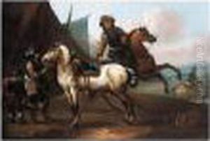 A Cavalry Encampment by August Querfurt