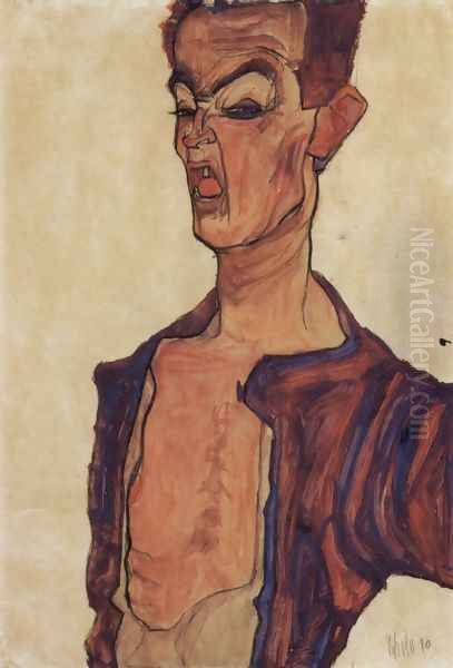 Selfportrait, a grimace piercingly - view 1
