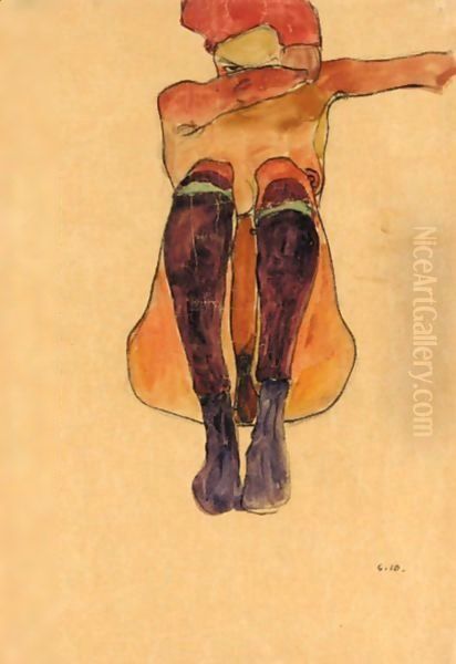 Seated nude girl - view 1