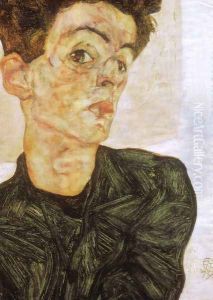 Self portrait 1912 by Egon Schiele