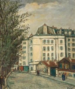 Montmartre Street Scene by Alphonse Leon Quizet