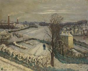 Paysage Sous La Neige by Alphonse Leon Quizet