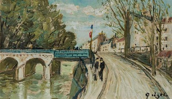 Figures By A Bridge - view 1