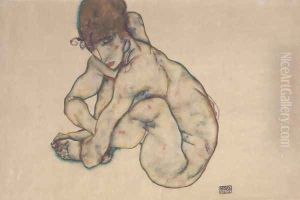 Sitting feminine act 2 by Egon Schiele