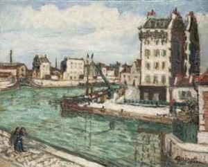 Le Canal De La Villette by Alphonse Leon Quizet