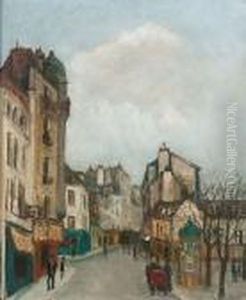 Rue De Paris Animee by Alphonse Leon Quizet