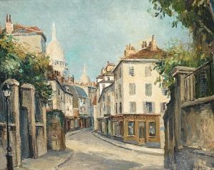 Une Rue A Montmartre Pres Du Sacre-coeur by Alphonse Leon Quizet