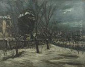 Jardin Sous La Neige Au Maquis A Montmartre by Alphonse Leon Quizet