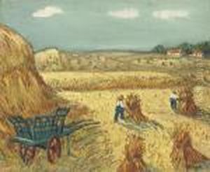 La Moisson, Hommage A Van Gogh by Alphonse Leon Quizet