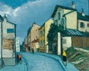 Vieille Rue A Montmartre by Alphonse Leon Quizet