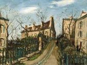 :rue A Montmartre by Alphonse Leon Quizet