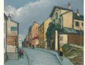 Vieille Rue A Montmartre by Alphonse Leon Quizet