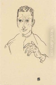 Brustbild eines jungen Mannes by Egon Schiele