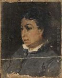 Portrait De Femme Brune by Ernest Quost