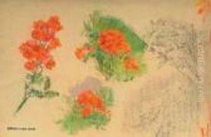 Ensemble De Pastels Sur Papier by Ernest Quost