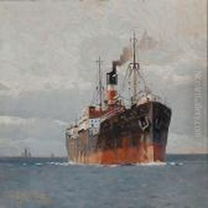 A Steamship On Open Sea