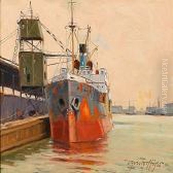 Harbour Scene With A Ship At The Quay - view 1