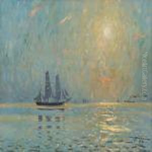Seascape With Sailing Ships In Sunny Weather Seascape With Sailing Ships In Sunny Weather