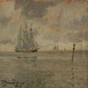 Marine With Sailingships by Victor H.W. Qvistorff