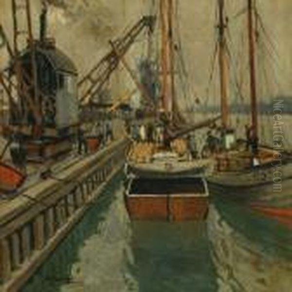 Sailing Ships Atthe Quay - view 1