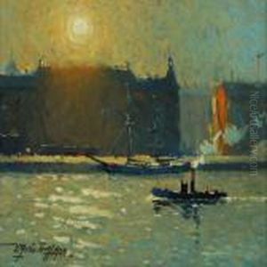 Harbour Scenery by Victor H.W. Qvistorff