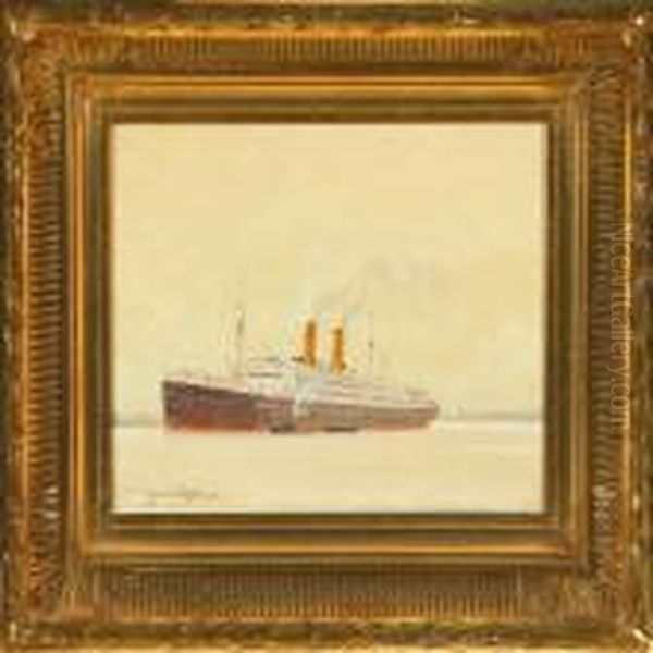 Passenger Ship Atanchor While Being Filled Up With Petrol - view 1