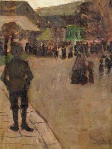 Vor dem Leopolditag in Klosterneuburg by Egon Schiele