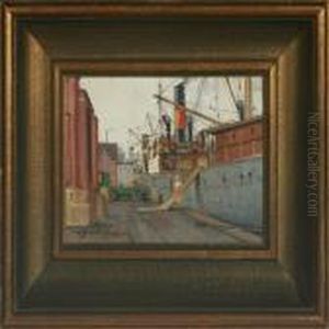 Cargo Ships At The Quay by Victor H.W. Qvistorff