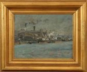 View Of Copenhagen Harbor by Victor H.W. Qvistorff