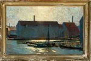 Harbour Scenery From Copenhagen, Denmark by Victor H.W. Qvistorff