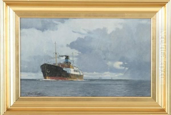 A Finnish Steamer On Its Way Through Oresund - view 1