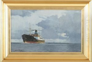 A Finnish Steamer On Its Way Through Oresund